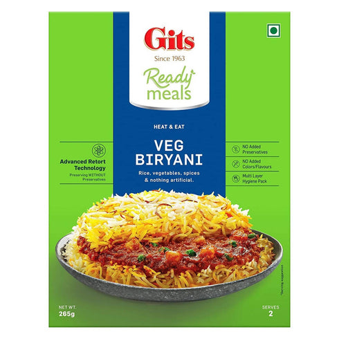 Gits Ready Meals Heat andEat Veg Biryani