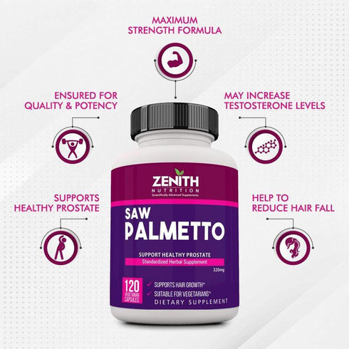 Medizen Labs Zenith Nutrition Lycopene with Saw Palmetto Capsule bottle of 120 capsules 156g