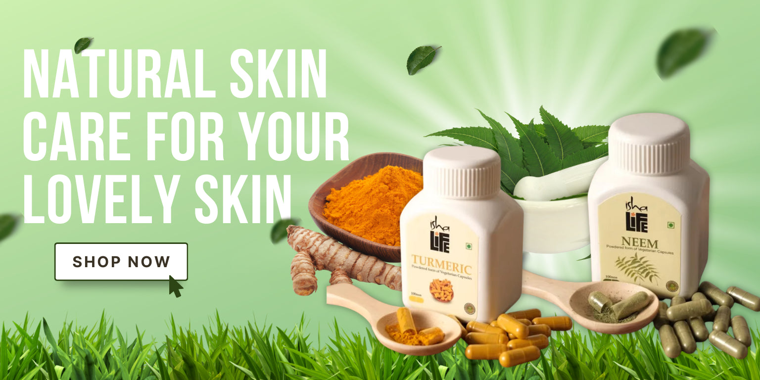 Isha life Neem and Turmeric Veg Powder Capsules PUSHMYCART