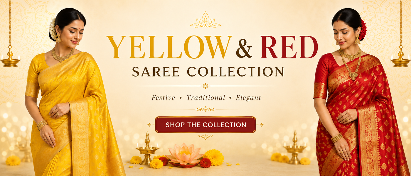 Yellow and Red Saree