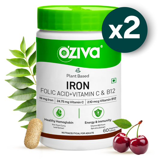 OZiva Iron, Folic Acid for Hemoglobin, Immunity & Energy