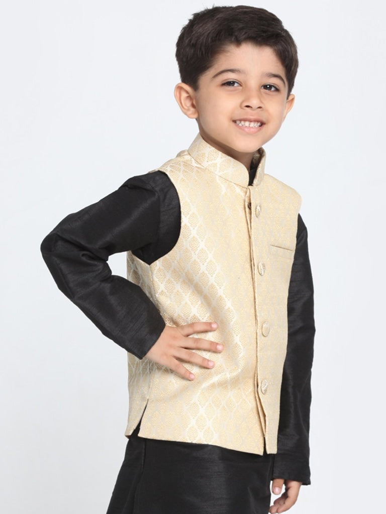 Vastramay Silk Blend Grey Baap Beta Sherwani Set - PUSHMYCART
