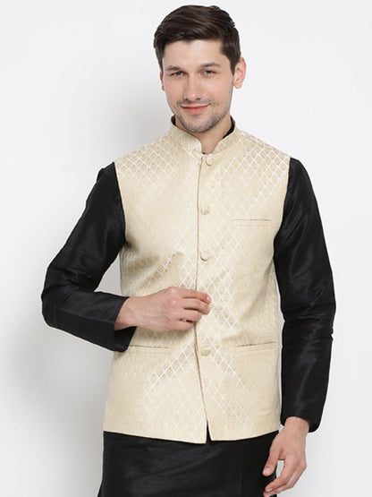 Vastramay Silk Blend Grey Baap Beta Sherwani Set - PUSHMYCART