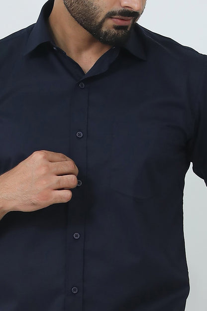 Veshbhoshaa Bluebird Men'S Blue Polycotton Formal Shirt - PUSHMYCART