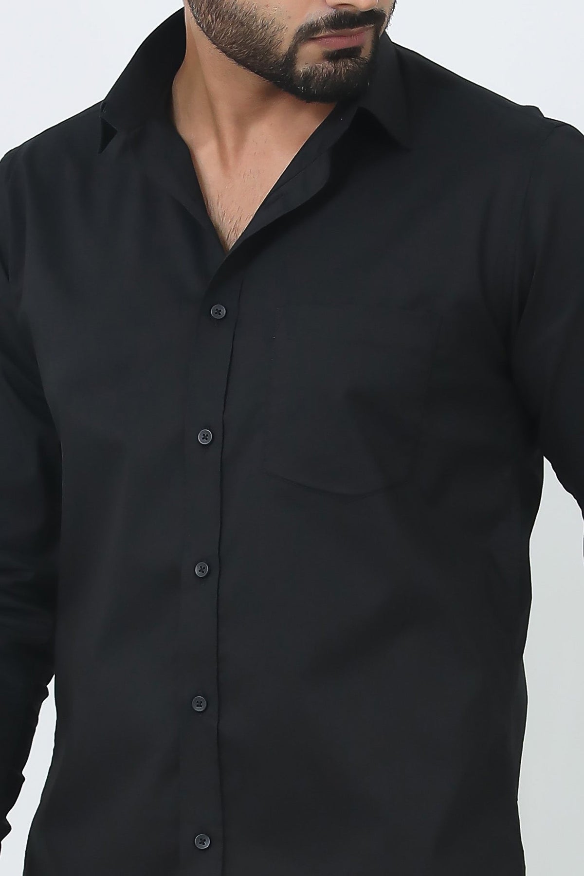Veshbhoshaa Bluebird Men'S Black Polycotton Formal Shirt - PUSHMYCART