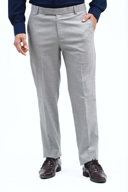 Veshbhoshaa Bluebird Men'S Steel Grey Formal Trouser - PUSHMYCART