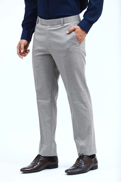 Veshbhoshaa Bluebird Men'S Steel Grey Formal Trouser - PUSHMYCART