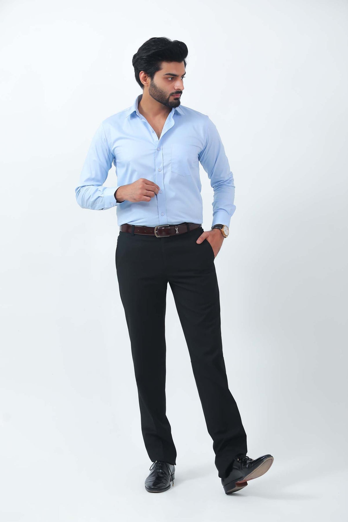 Veshbhoshaa Bluebird Men'S Light Blue Formal Shirt - PUSHMYCART