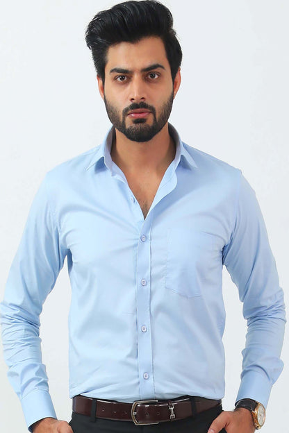 Veshbhoshaa Bluebird Men'S Light Blue Formal Shirt - PUSHMYCART
