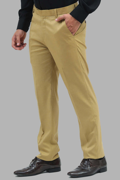 Veshbhoshaa Bluebird Men'S Mustard Formal Trousers - PUSHMYCART