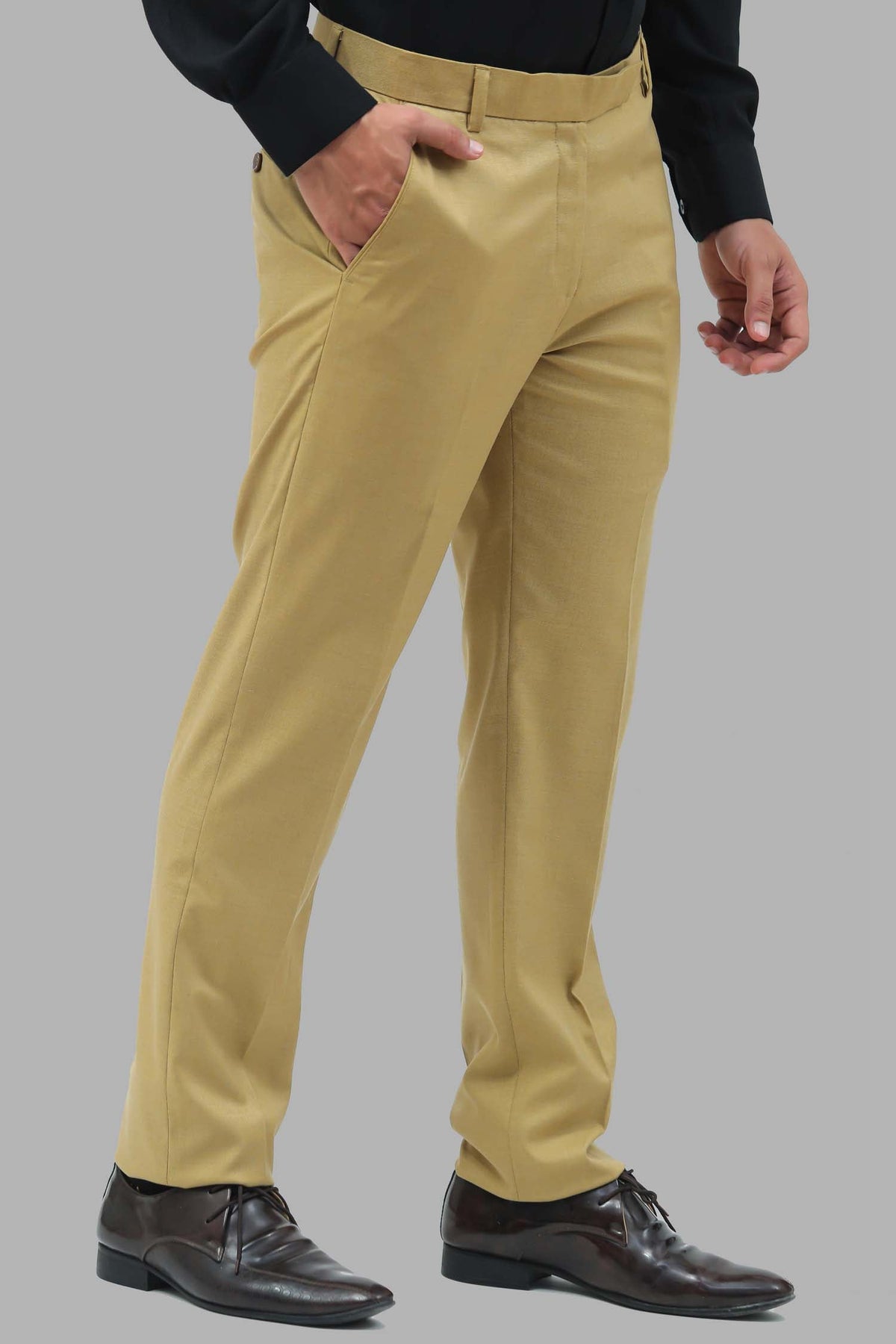 Veshbhoshaa Bluebird Men'S Mustard Formal Trousers - PUSHMYCART