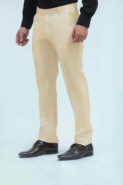 Veshbhoshaa Bluebird Men'S Cream Formal Trousers - PUSHMYCART