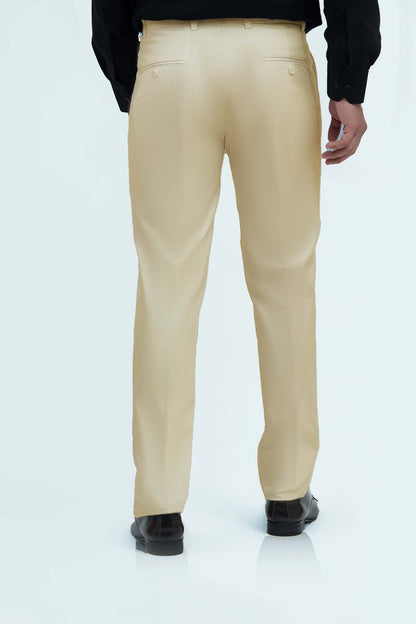 Veshbhoshaa Bluebird Men'S Cream Formal Trousers - PUSHMYCART