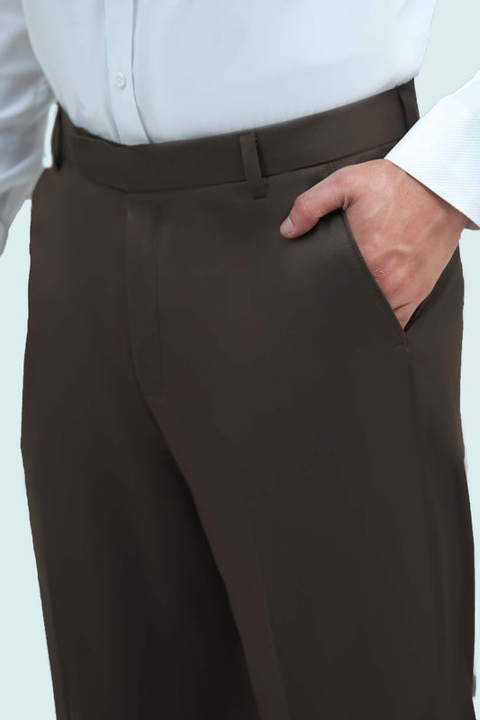 Veshbhoshaa Bluebird Men'S Coffee Formal Trousers - PUSHMYCART