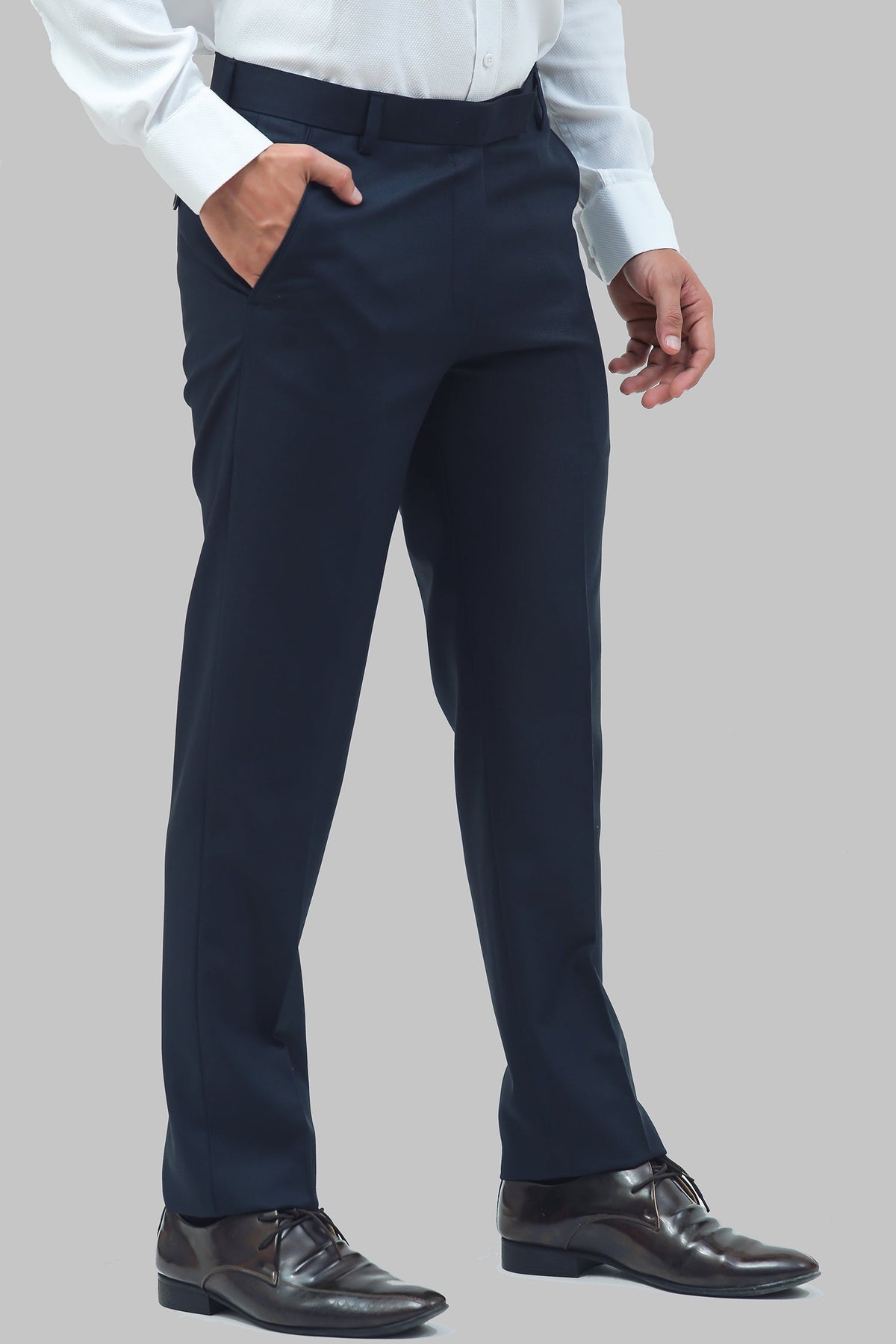 BLUEBIRD MEN'S OXFORD BLUE FORMAL TROUSER
