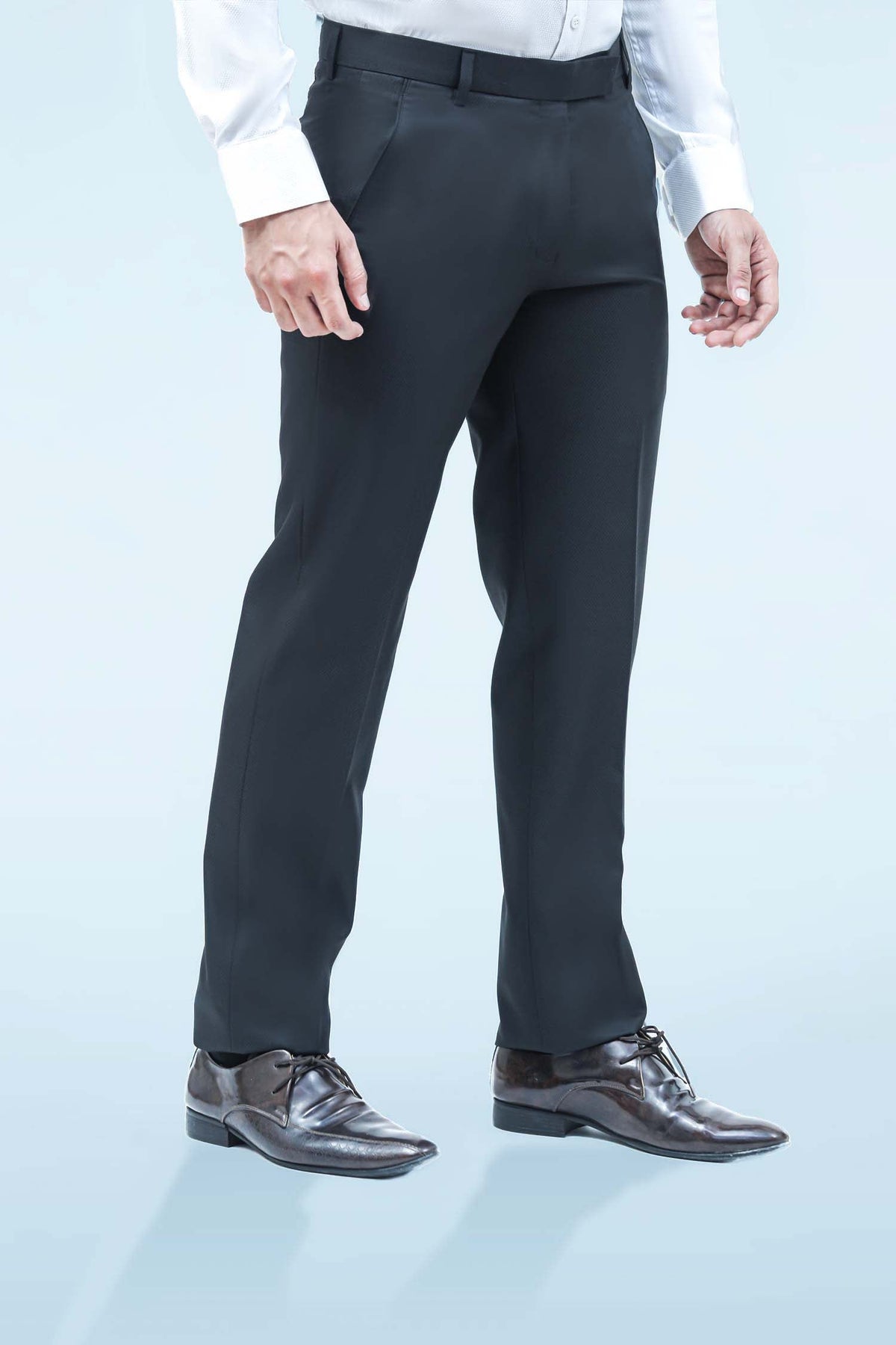 Veshbhoshaa Bluebird Men'S Black Formal Trousers - PUSHMYCART