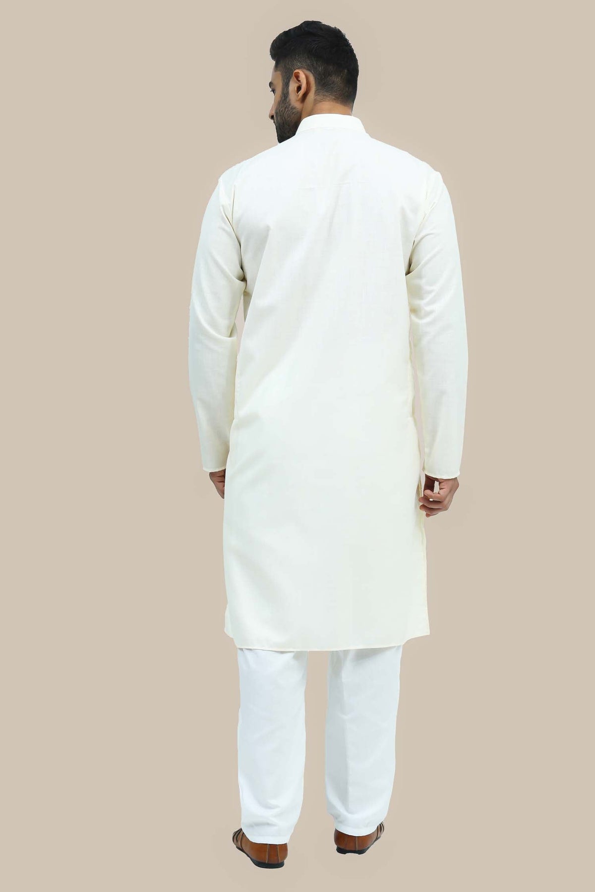 Veshbhoshaa Bluesaanchi Men'S Offwhite Matka Silk Kurta Set - PUSHMYCART