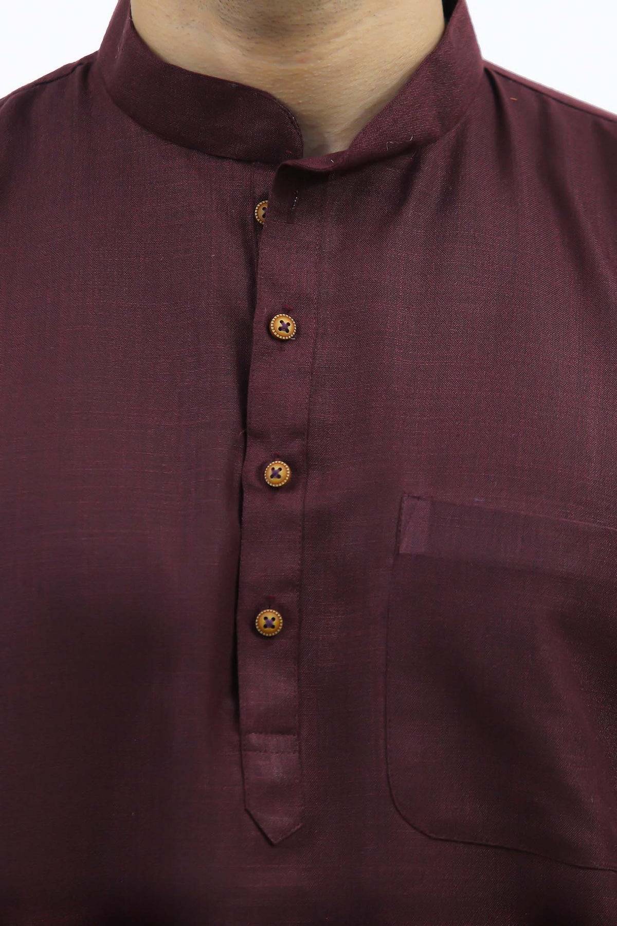 Veshbhoshaa Bluesaanchi Men'S Wine Matka Silk Kurta Set - PUSHMYCART