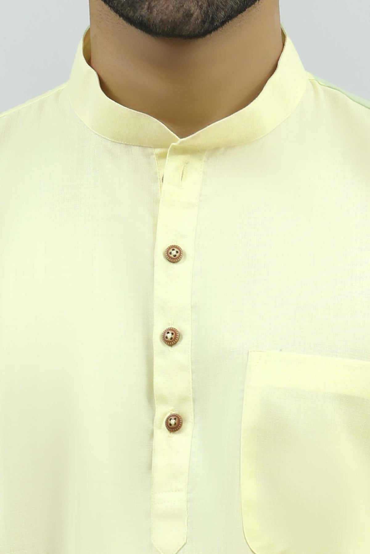 Veshbhoshaa Bluesaanchi Men'S Casual Yellow Kurta Set - PUSHMYCART