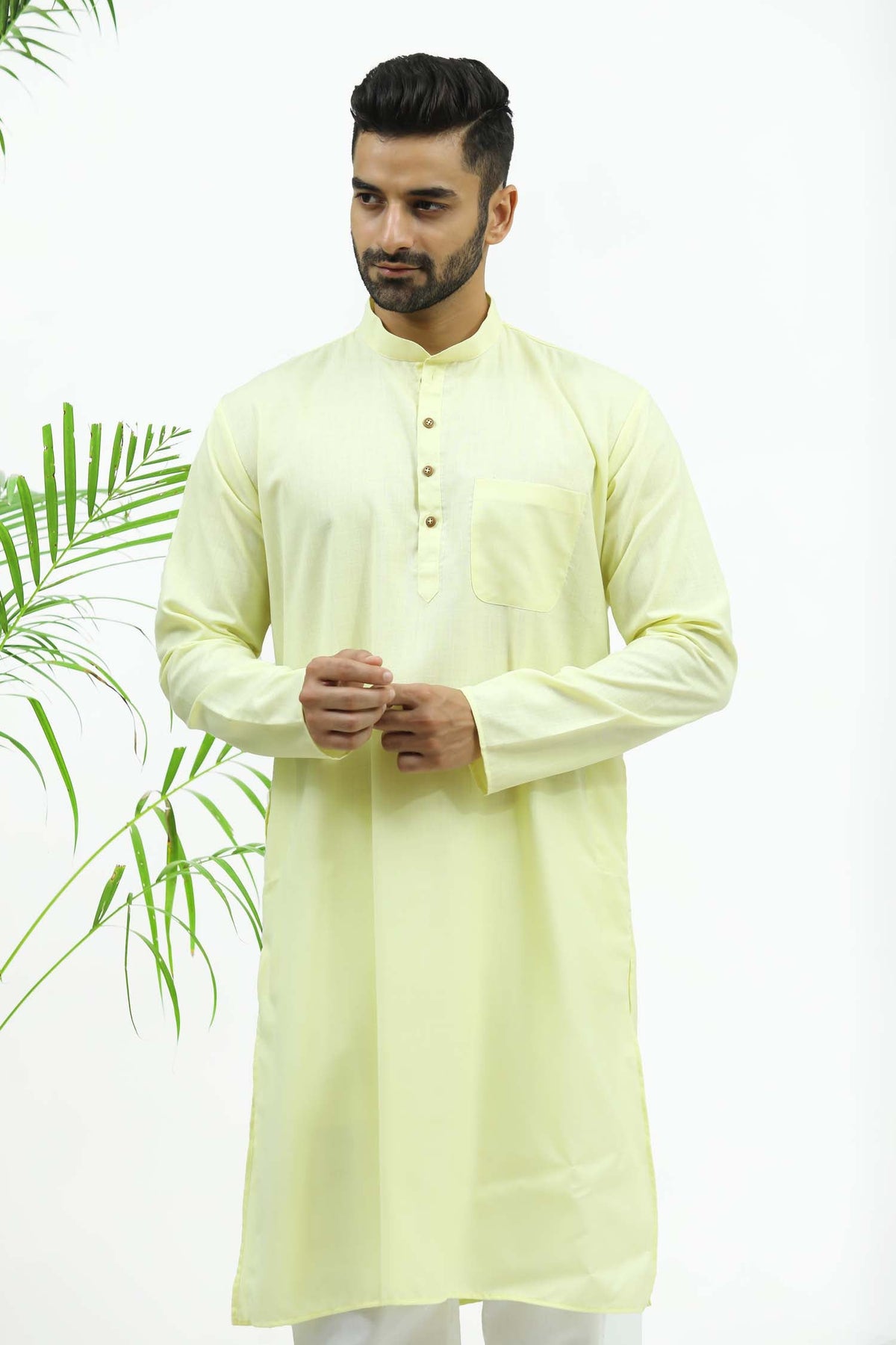 Veshbhoshaa Bluesaanchi Men'S Yellow Matka Silk Kurta Set - PUSHMYCART