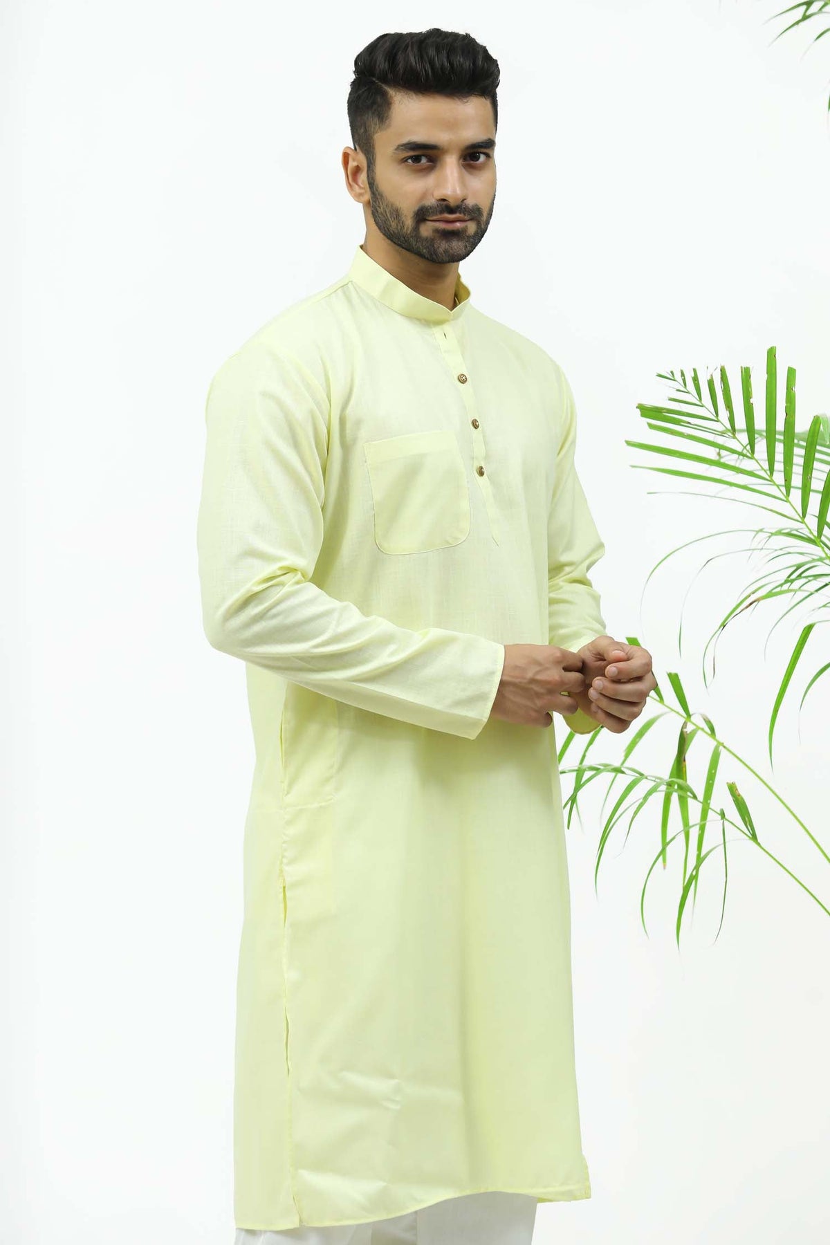 Veshbhoshaa Bluesaanchi Men'S Yellow Matka Silk Kurta Set - PUSHMYCART