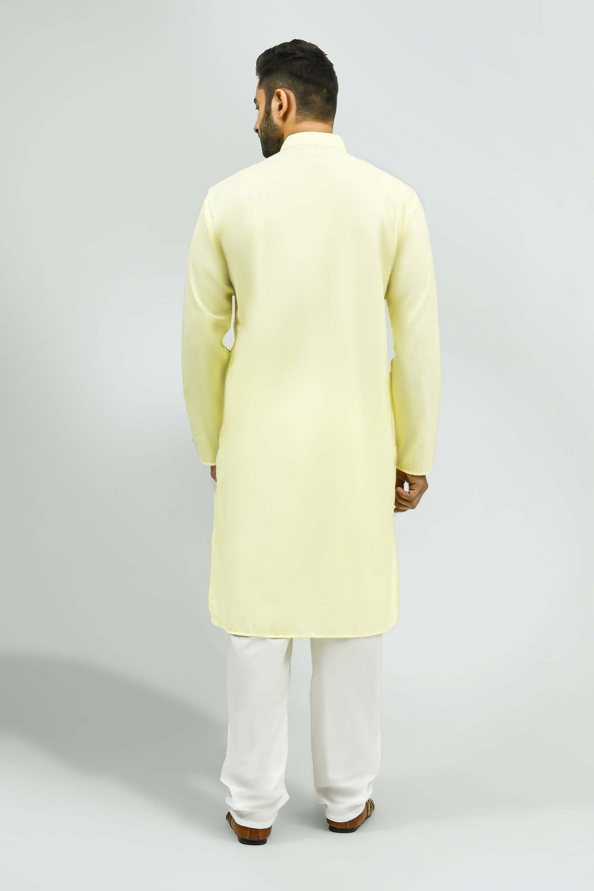 Veshbhoshaa Bluesaanchi Men'S Casual Yellow Kurta Set - PUSHMYCART