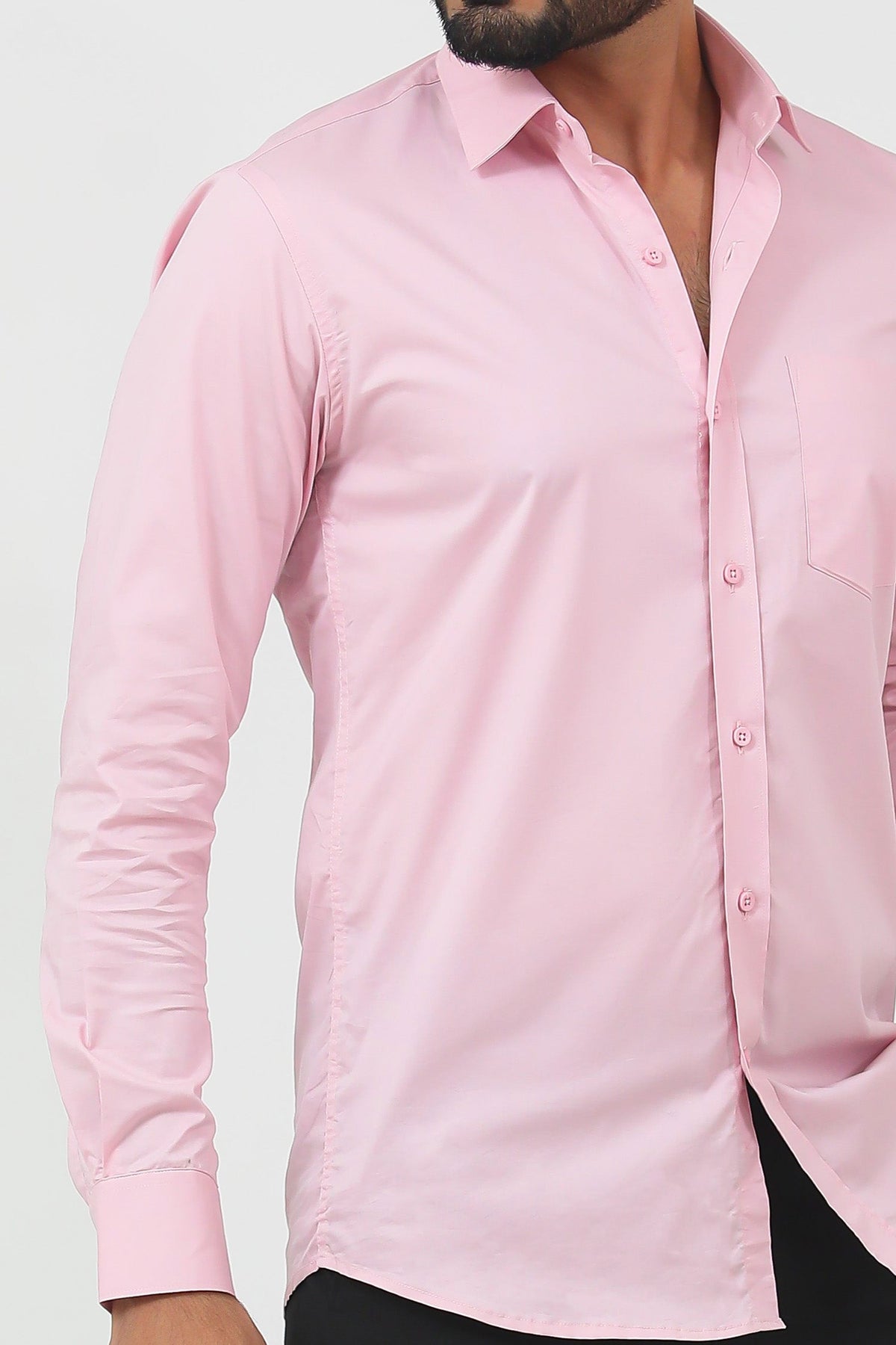 BLUEBIRD MEN'S PINK POLYCOTTON FORMAL SHIRT