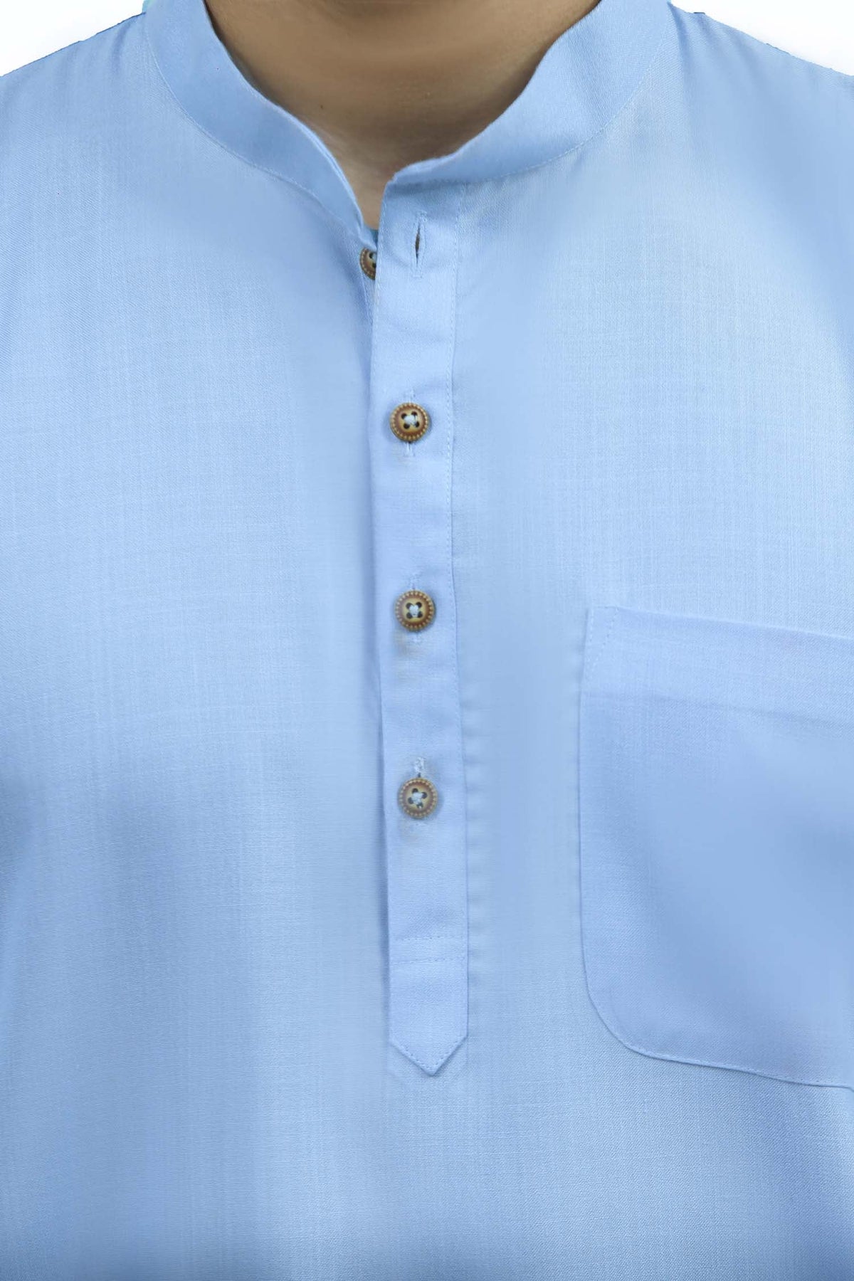 Veshbhoshaa Bluesaanchi Men'S Casual Light Blue Kurta Set - PUSHMYCART