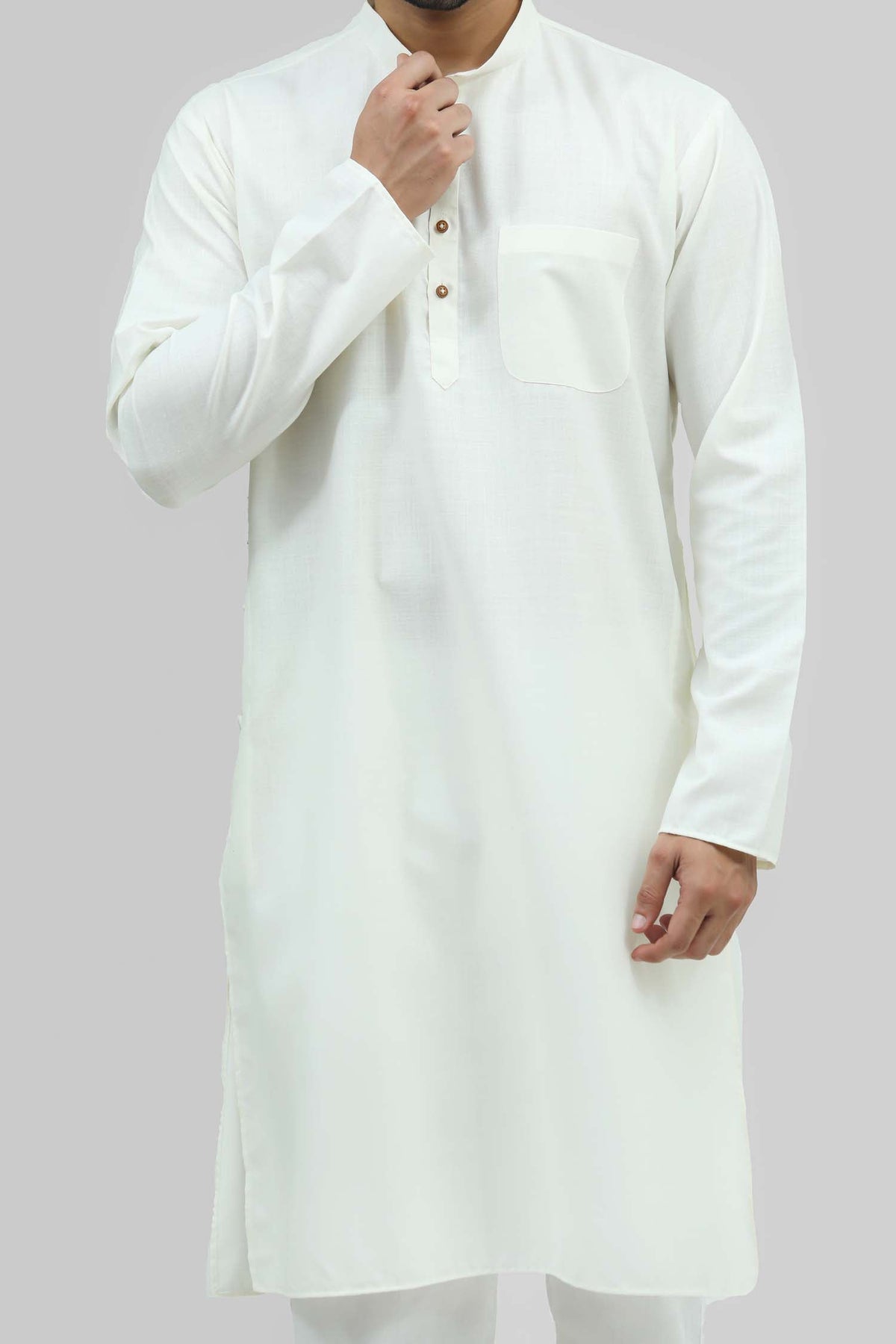 Veshbhoshaa Bluesaanchi Men'S Light Cream Silk Kurta Set - PUSHMYCART