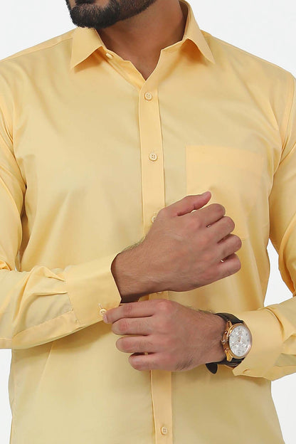 Veshbhoshaa Bluebird Men'S Yellow Formal Shirt - PUSHMYCART