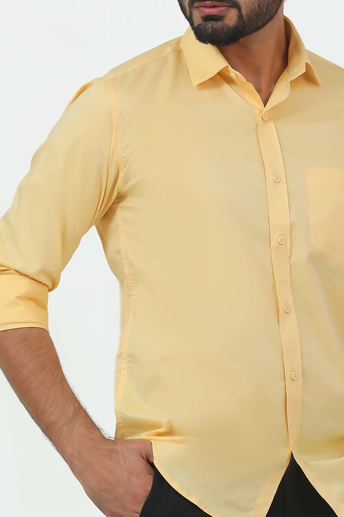 Veshbhoshaa Bluebird Men'S Yellow Formal Shirt - PUSHMYCART