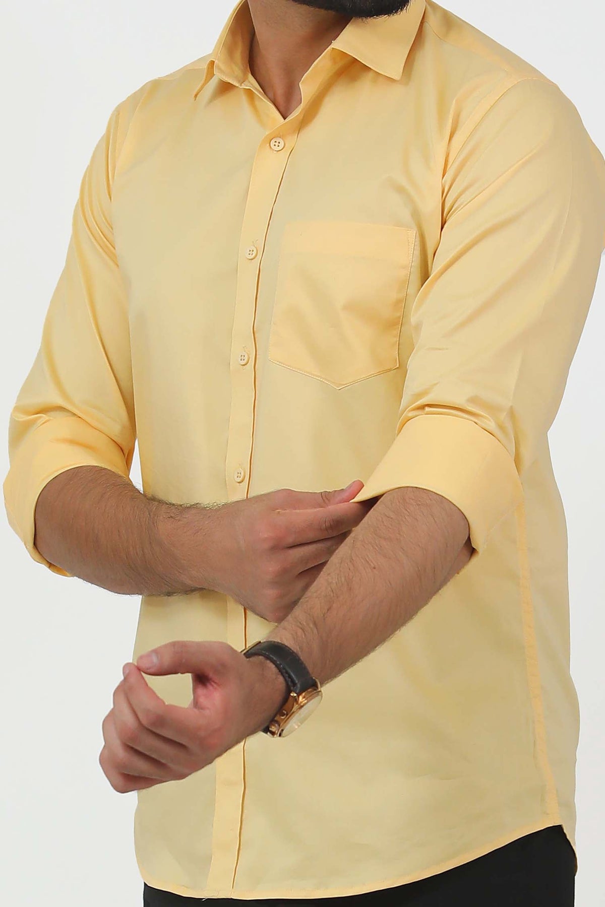 Veshbhoshaa Bluebird Men'S Yellow Formal Shirt - PUSHMYCART