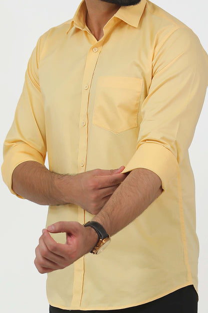 Veshbhoshaa Bluebird Men'S Yellow Formal Shirt - PUSHMYCART
