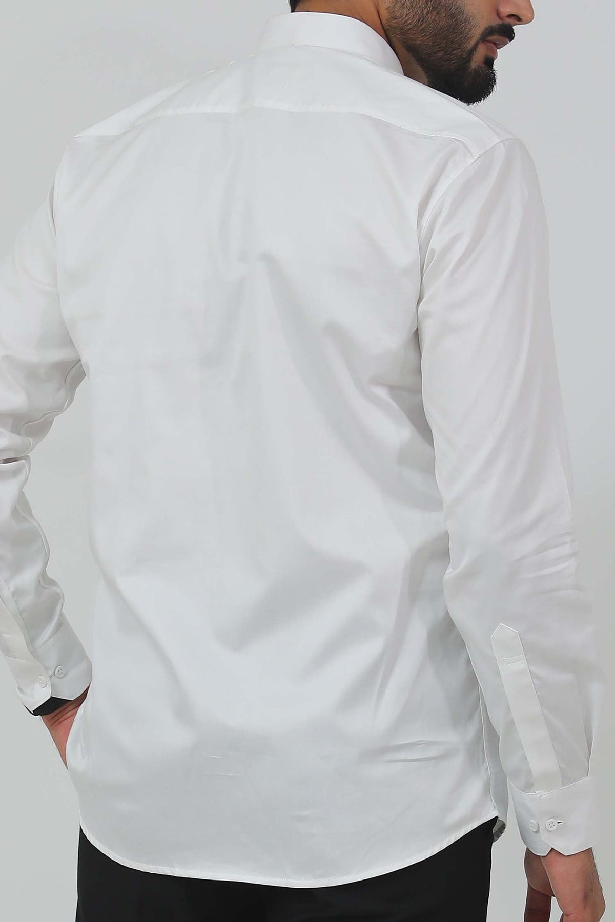 Veshbhoshaa Bluebird Men'S White Mandarin Collar Formal Shirt - PUSHMYCART