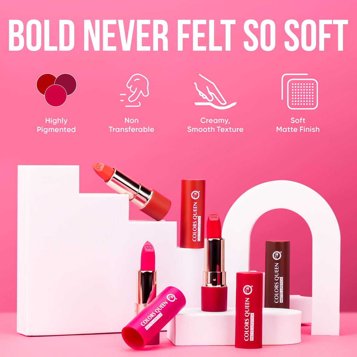 Colors Queen Lippie Creamy Matte Lipstick in 18 Rich Shades