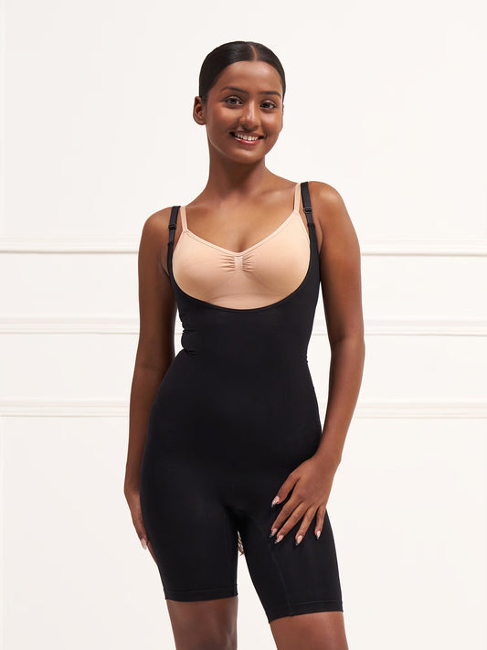 UNDERNEAT Open Bust Butt Lifting Bodysuit - Black