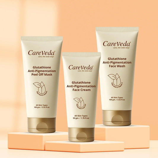 CareVeda Glutathione Skin Care Set of 3 Face Cream Face Wash and Peel Off Mask