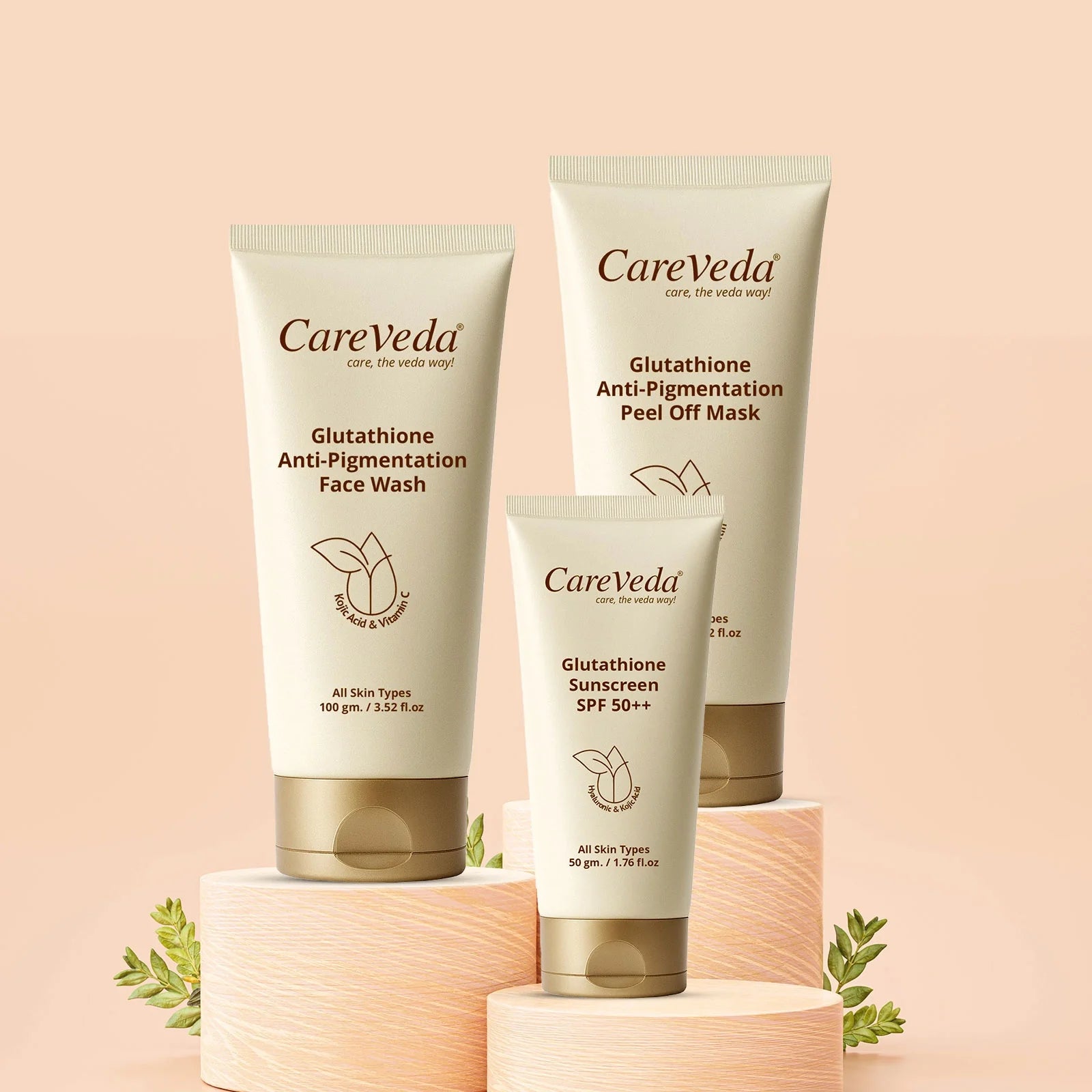 glutathione skin care kit CareVeda Set of 3 Face Wash Peel Off Mask and Sunscreen 💦 Morning routine upgrade:
