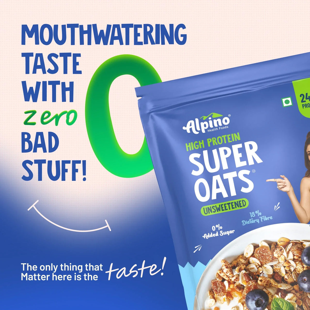 Alpino High Protein Super Rolled Oats Unsweetened 
