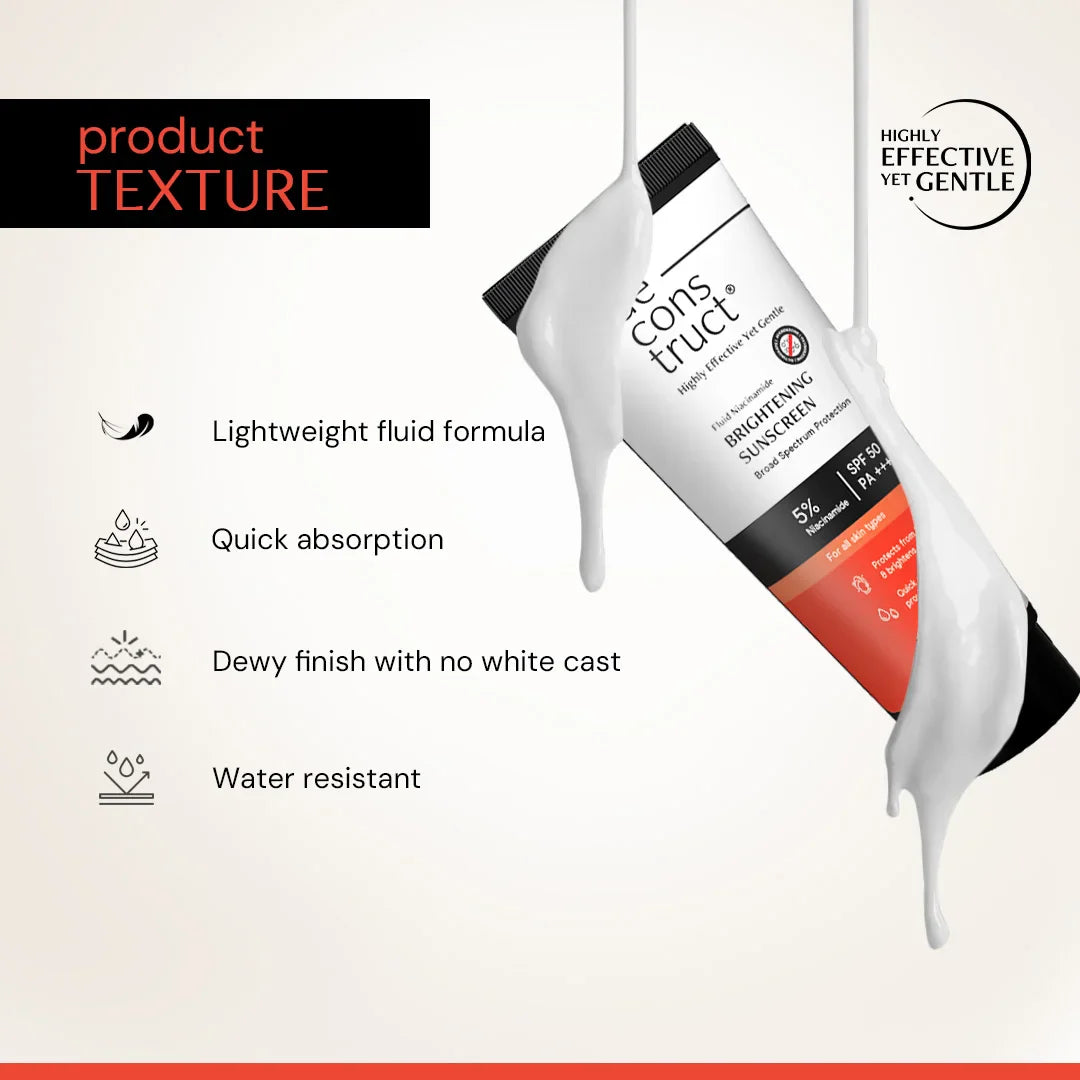Deconstruct Fluid Brightening Sunscreen SPF 50 PA++++ | 5% Niacinamide