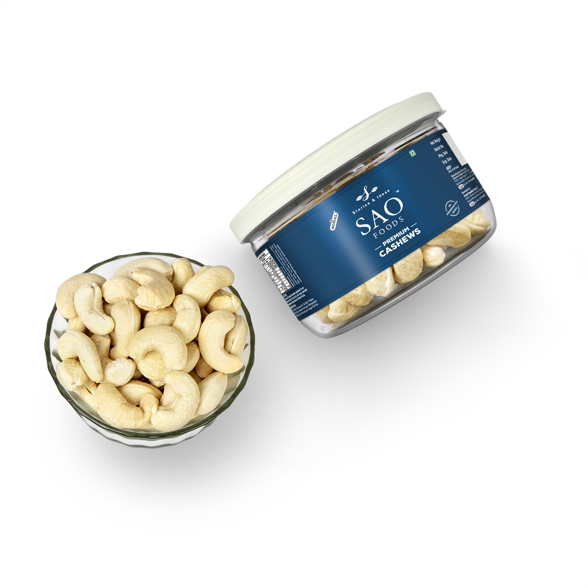 SAO Foods Roasted & Unsalted Premium Cashews 80gm