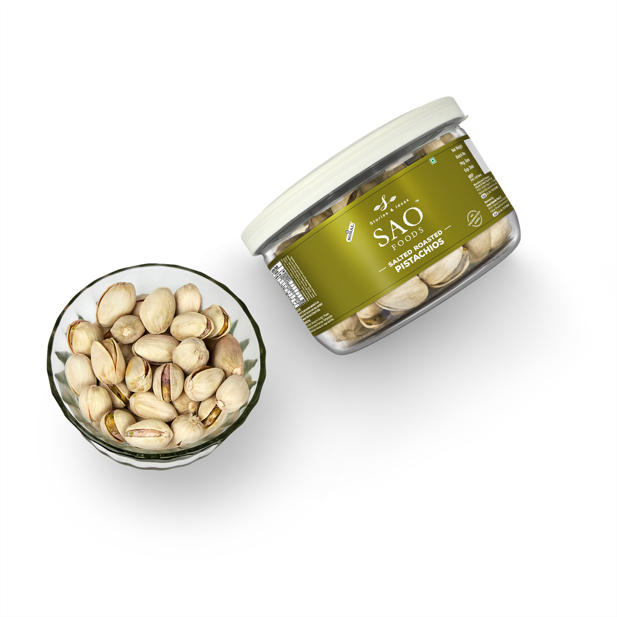 SAO Foods Salted & Roasted Pistachios 85gm