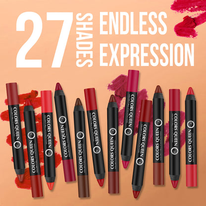 Colors Queen Matte Lip Crayon – 27 Bold Shades