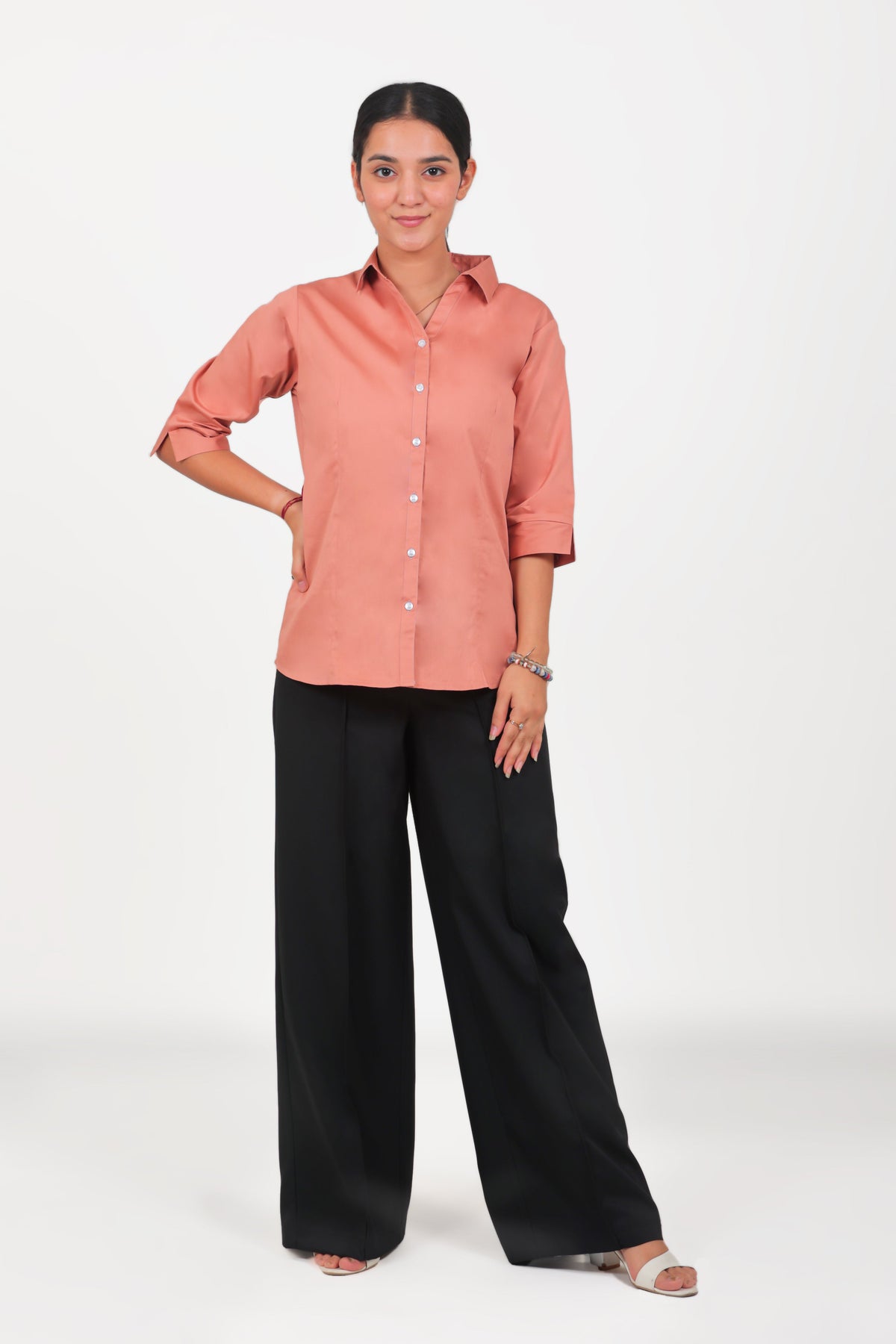 Veshbhoshaa Bluebird Women'S Black Solid Casual Bell Bottom  Trousers - PUSHMYCART