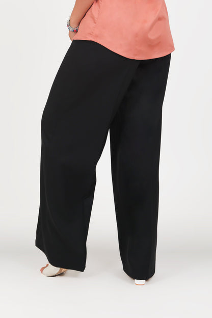 Veshbhoshaa Bluebird Women'S Black Solid Casual Bell Bottom  Trousers - PUSHMYCART