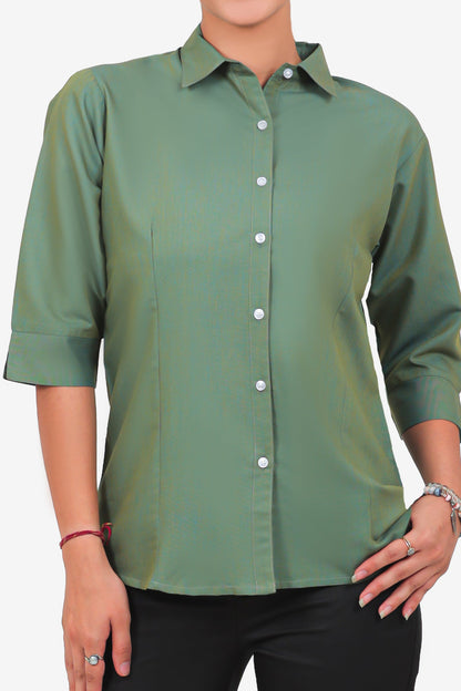 BLUEBIRD WOMEN'S OLIVE GREEN FORMAL SHIRT