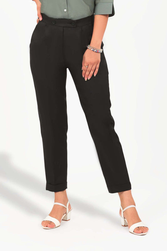 BLUEBIRD WOMEN'S BLACK FORMAL TROUSERS
