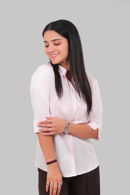 Veshbhoshaa Bluebird Women'S Light Pink Formal Shirt - PUSHMYCART
