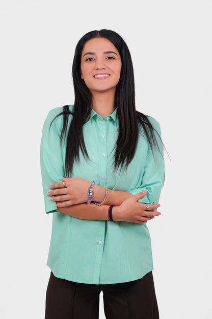 Veshbhoshaa Bluebird Women'S Mint Green Formal Shirt - PUSHMYCART