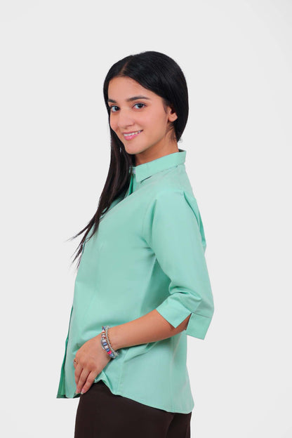 Veshbhoshaa Bluebird Women'S Mint Green Formal Shirt - PUSHMYCART